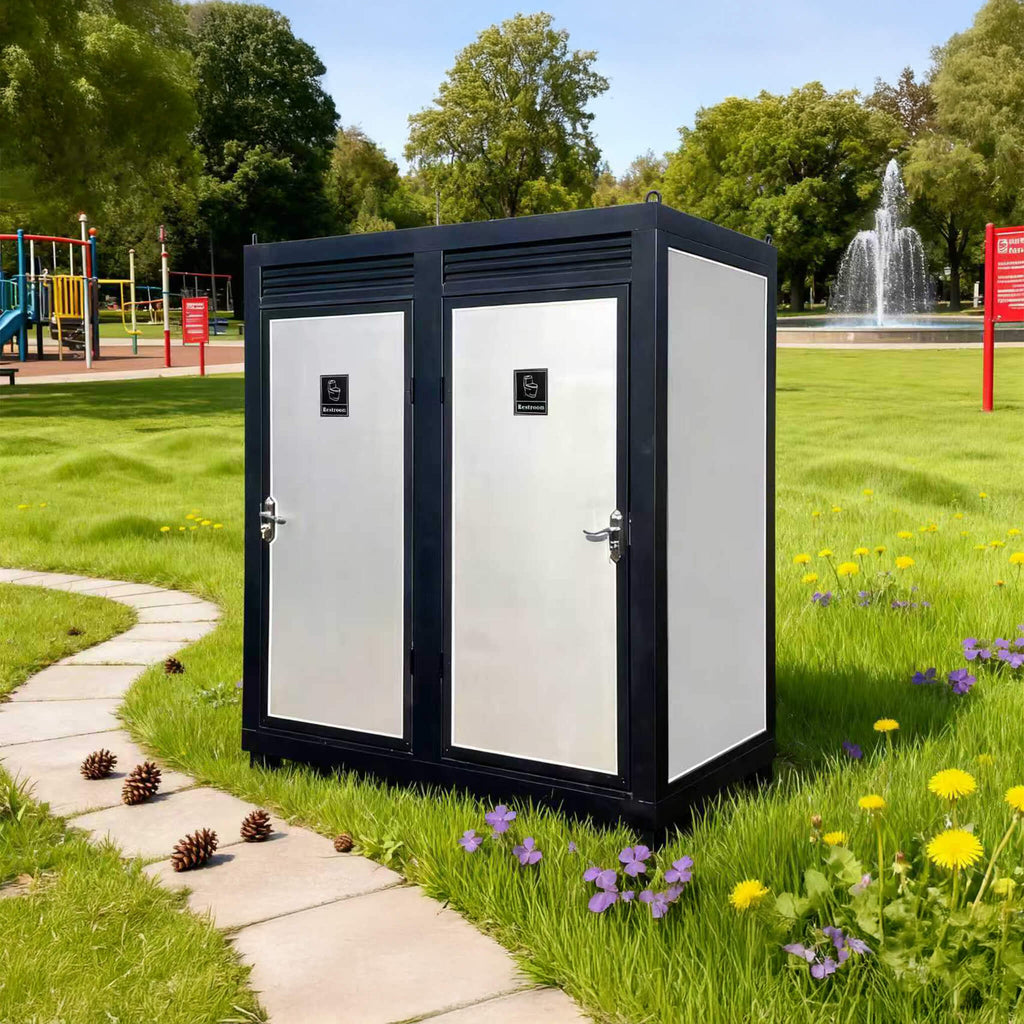 82-Inch Two-Person Portable Outdoor Toilet Cabin - Saksby Wholesale - Lifestyle In Park