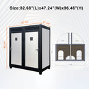 82-Inch Two-Person Portable Outdoor Toilet Cabin - Saksby Wholesale - Dimensions