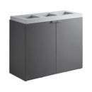 86-Gallon Commercial Steel Three-Stream Trash Can Cabinet (SAK80591) - Saksby Wholesale - Front Right View