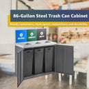 86-Gallon Commercial Steel Three-Stream Trash Can Cabinet With Panel (SAK96241) - Saksby Wholesale - Interior