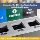 86-Gallon Commercial Steel Three-Stream Trash Can Cabinet With Panel (SAK96241) - Saksby Wholesale - Top View