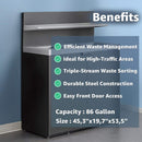 86-Gallon Commercial Steel Three-Stream Trash Can Cabinet With Tray Holder (SAK31860) - Saksby Wholesale - Benefits