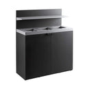 86-Gallon Commercial Steel Three-Stream Trash Can Cabinet With Tray Holder (SAK31860) - Saksby Wholesale - Front Right View