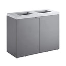 86-Gallon Commercial Steel Two-Stream Trash Can Cabinet (SAK74623) - Saksby Wholesale - Front Right View