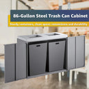 86-Gallon Commercial Steel Two-Stream Trash Can Cabinet (SAK74623) - Saksby Wholesale - Interior
