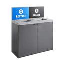 86-Gallon Commercial Steel Two-Stream Trash Can Cabinet With Panel (SAK73108) - Saksby Wholesale - Front Right View