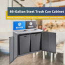 86-Gallon Commercial Steel Two-Stream Trash Can Cabinet With Panel (SAK73108) - Saksby Wholesale - Interior
