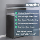 86-Gallon Commercial Steel Two-Stream Trash Can Cabinet With Tray Holder (SAK45079) - Saksby Wholesale - Benefits