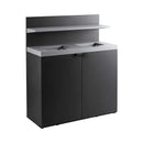 86-Gallon Commercial Steel Two-Stream Trash Can Cabinet With Tray Holder (SAK45079) - Saksby Wholesale - Front Right View