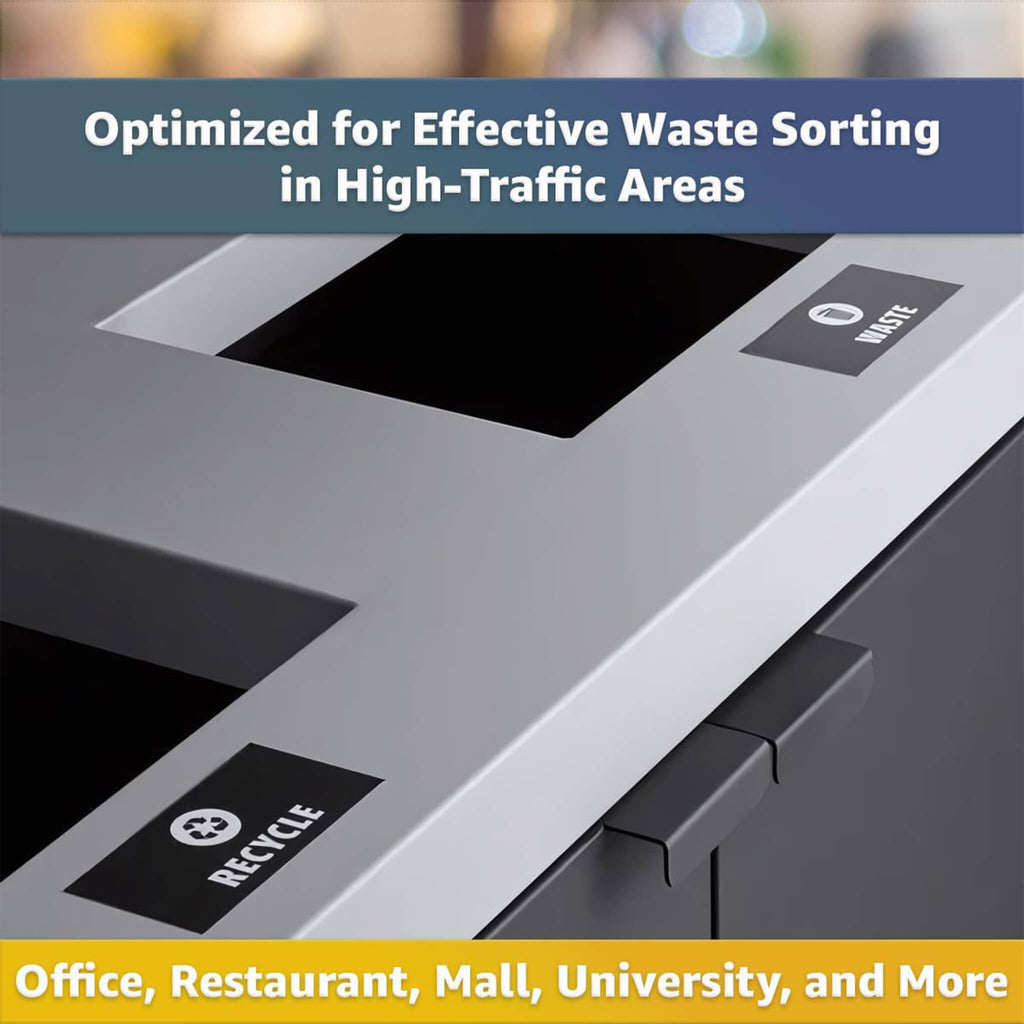 86-Gallon Commercial Steel Two-Stream Trash Can Cabinet With Tray Holder (SAK45079) - Saksby Wholesale - Top View