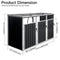 87 Inch Extra Large Heavy Duty Outdoor Metal Garbage Bin Shed For 3 Trash Cans (SAK34981) - Saksby Wholesale - Dimensions