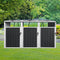 87 Inch Extra Large Heavy Duty Outdoor Metal Garbage Bin Shed For 3 Trash Cans (SAK34981) - Saksby Wholesale - Lifestyle