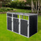 87 Inch Extra Large Heavy Duty Outdoor Metal Garbage Bin Shed For 3 Trash Cans (SAK34981) - Saksby Wholesale - Side View