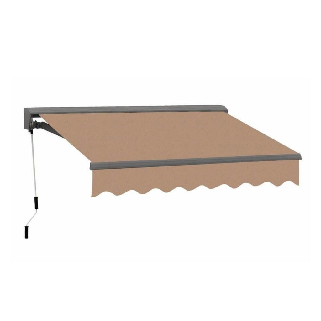 8Ft X 7Ft Advaning Classic Series Manual Fully Assembled Retractable Sun Shade Canopy Awning (Sak51472) - Saksby Wholesale - Ma0807 Canvas Umber Front Right View 