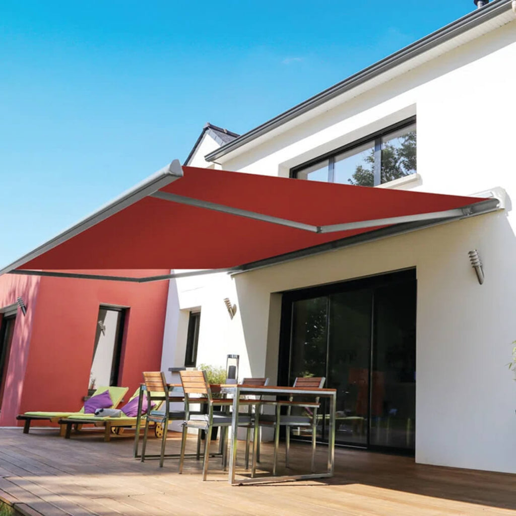 Advaning Luxury Series Fully-Assembled Retractable Sun Shade Canopy Awning (SAK31549) - Saksby Wholesale - Terracotta Demonstration View