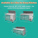 93-Inch Heavy-Duty Commercial Stainless Steel Pizza Prep Table With Refrigeration (SAK52193) - Saksby Wholesale - Dimension View