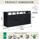 94 Inch Heavy Duty Outdoor Galvanized Stainless Steel Garbage Bin Shed For 3 Trash Cans (SAK89882) - Saksby Wholesale - Dimensions