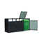 94 Inch Heavy Duty Outdoor Galvanized Stainless Steel Garbage Bin Shed For 3 Trash Cans (SAK89882) - Saksby Wholesale - Open Shed White Background
