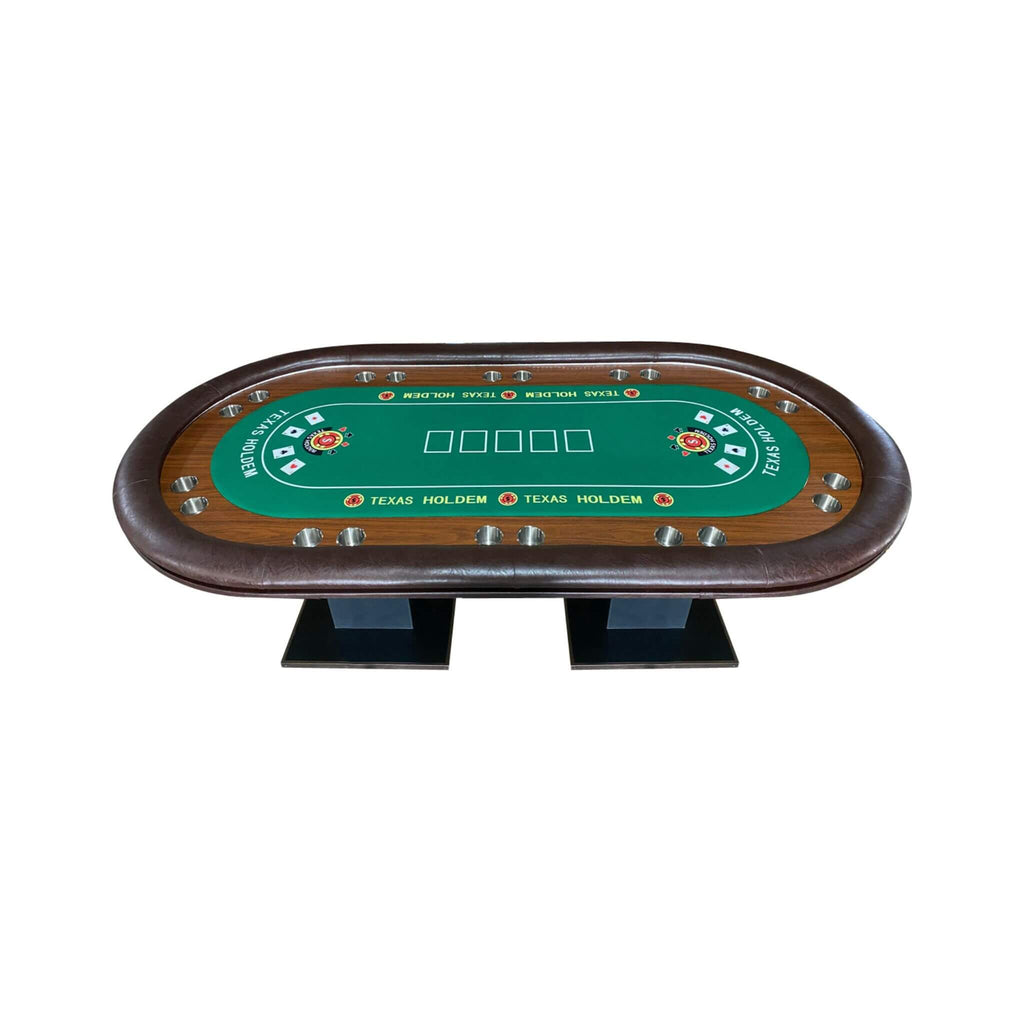 96 Inch Luxury Gaming Table With LED Lights, Durable Velvet Surface, And Sturdy Pedestal Base (SAK92853) - Saksby Wholesale - Horizontal View