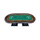 96 Inch Luxury Gaming Table With LED Lights, Durable Velvet Surface, And Sturdy Pedestal Base (SAK92853) - Saksby Wholesale - Horizontal View