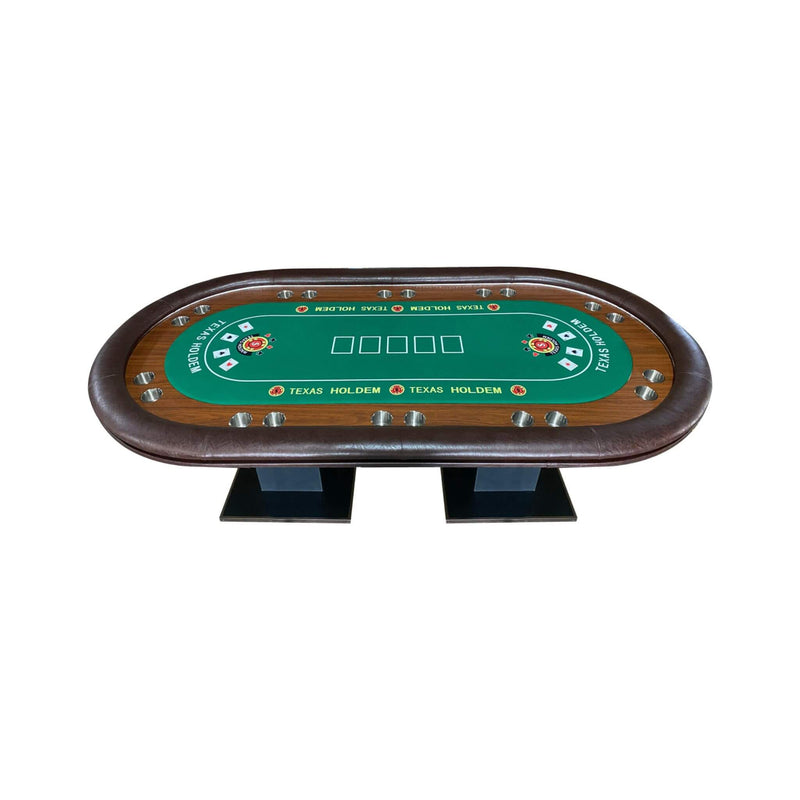 96 Inch Luxury Gaming Table With LED Lights, Durable Velvet Surface, And Sturdy Pedestal Base (SAK92853) - Saksby Wholesale - Horizontal View
