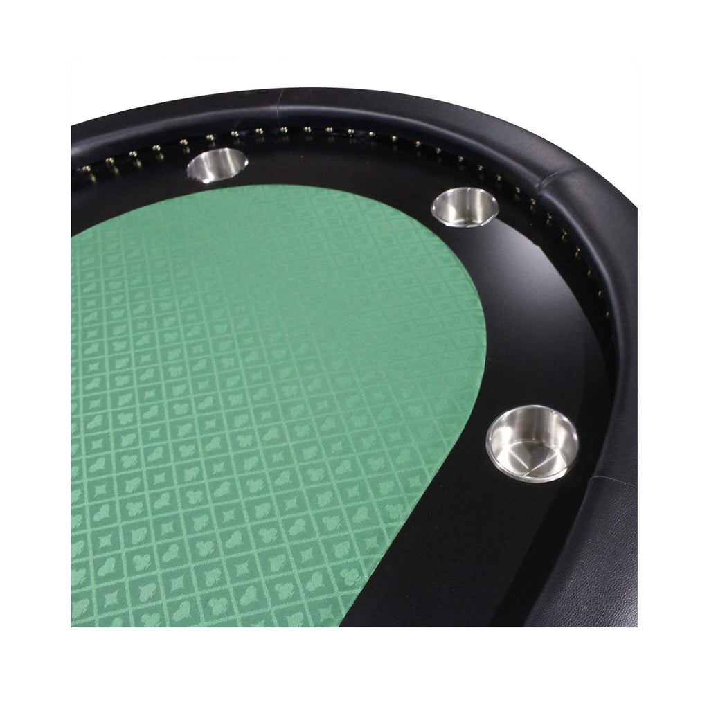 96-Inch Premium 10-Player Poker Table With Cup Holders And Chip Tray (SAK16495) - Saksby Wholesale - Design View