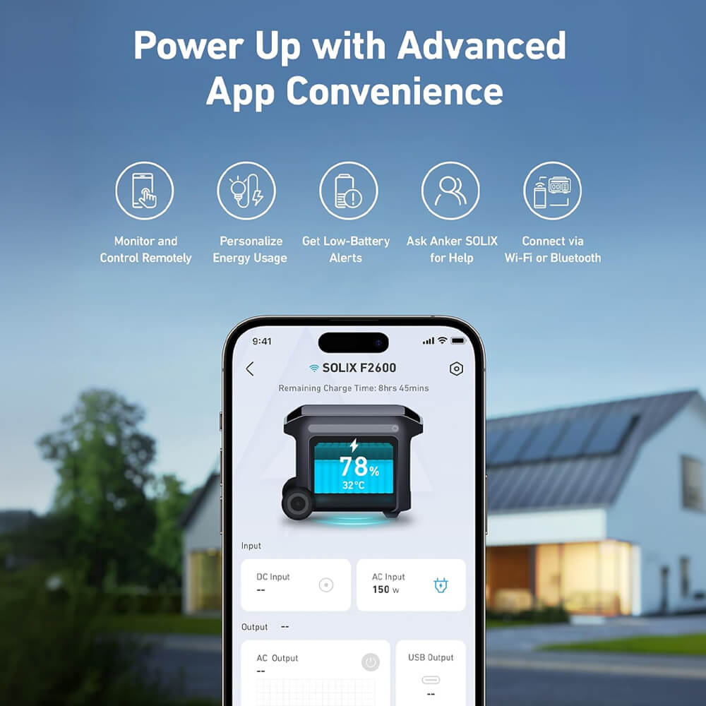 Anker Solix F2600 5120WH/2400W Smart Portable Power Station With Expansion Battery (SAK24763)