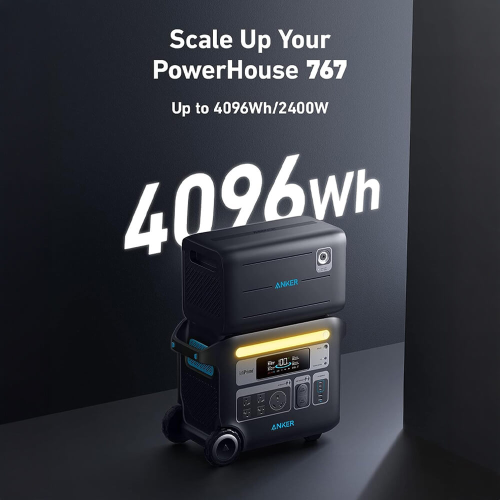 Anker Solix F2600 5120WH/2400W Smart Portable Power Station With Expansion Battery (SAK24763)