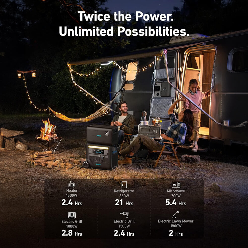 Anker Solix F2600 5120WH/2400W Smart Portable Power Station With Expansion Battery (SAK24763)