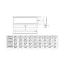 DYNASTY TEMPO Series Virtual Linear Electric Fireplace SAKSBY - Dimensions View