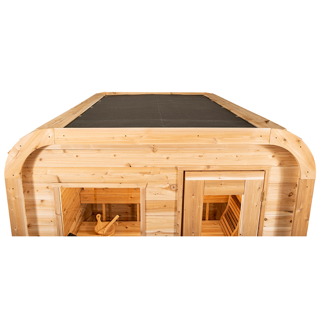 Dundalk Leisurecraft 4-Person Canadian Timber Luna Cube Sauna With Sloped Roof And Front Window [CTC22LU] (SAK96483)