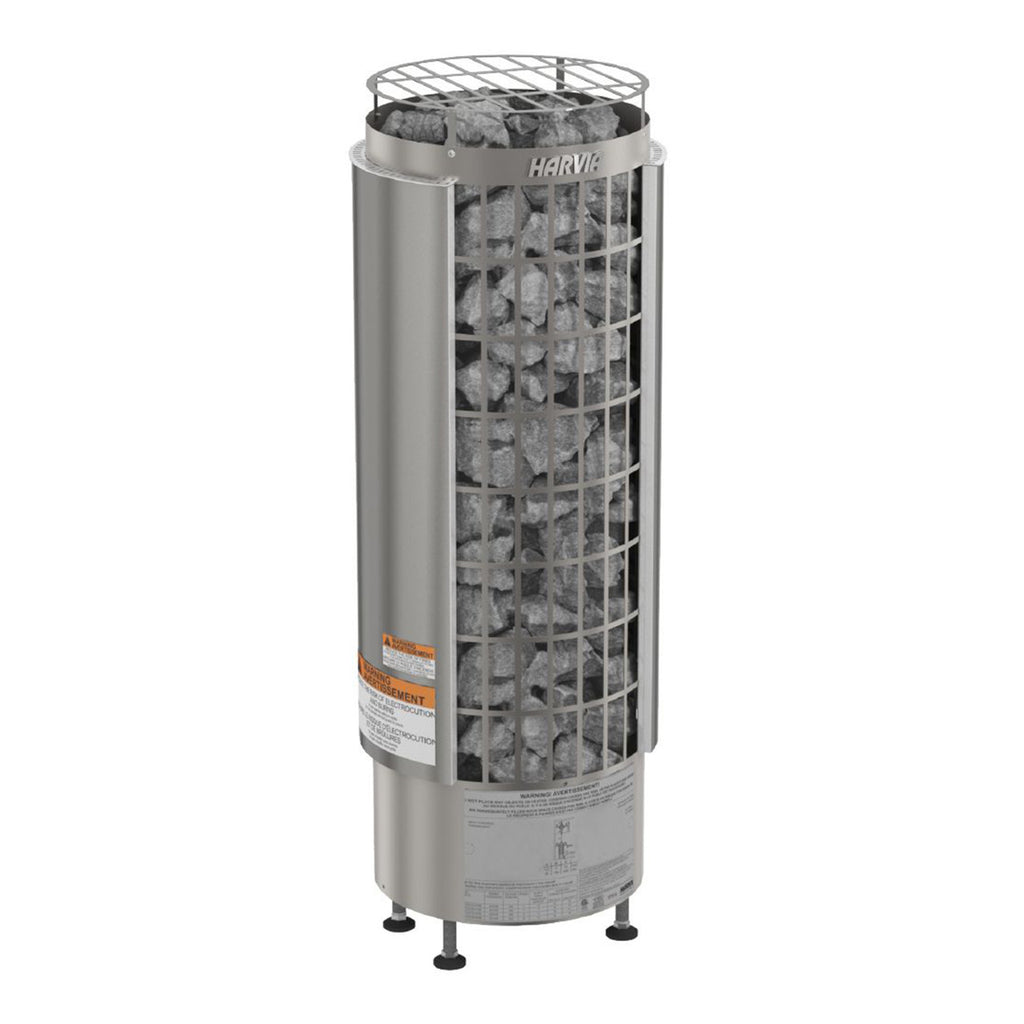 Harvia Cilindro UL Certified Electric Sauna Heater With Xenio CX45 Digital Control Panel & Sauna Stones [PC60/80/90/110E] (SAK86571)