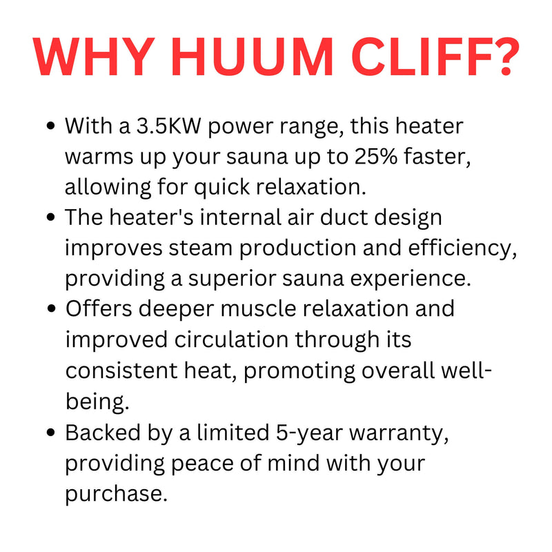 Huum Cliff Mini 4 3.5KW Electric Sauna Heater With Digital Controller And Stones (SAK58263)