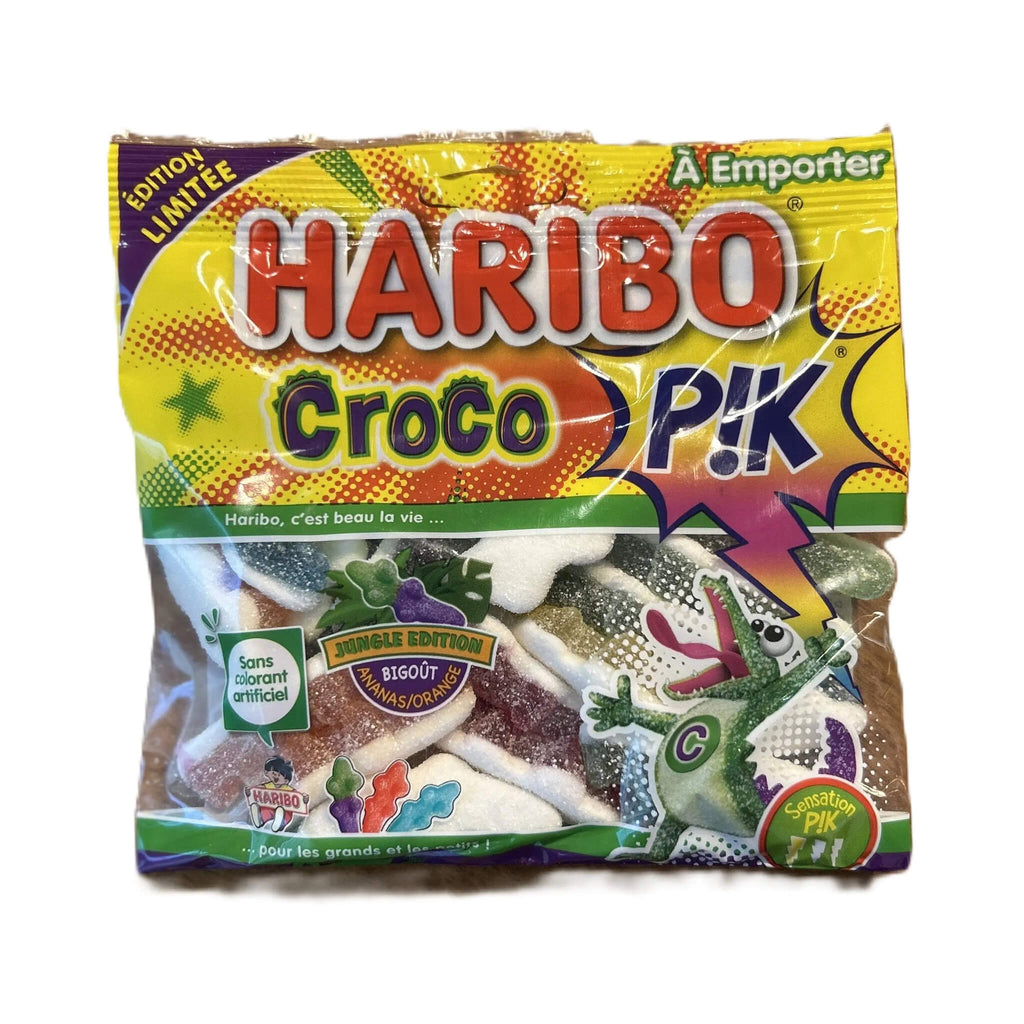 Haribo Croco Pik – Sour Gummy Crocodile Candies 120G Bag (France)