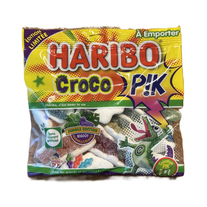Haribo Croco Pik – Sour Gummy Crocodile Candies 120G Bag (France)