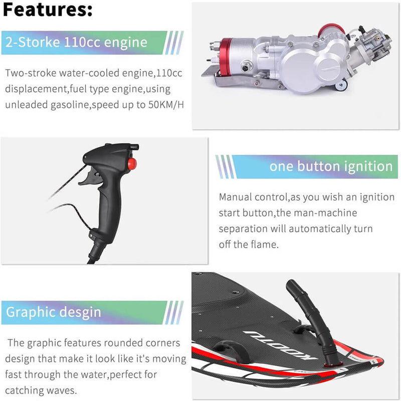 KOOTU P1 High-Performance Lightweight Electric Motorized Surfboard, 8.5KW (SAK69713)