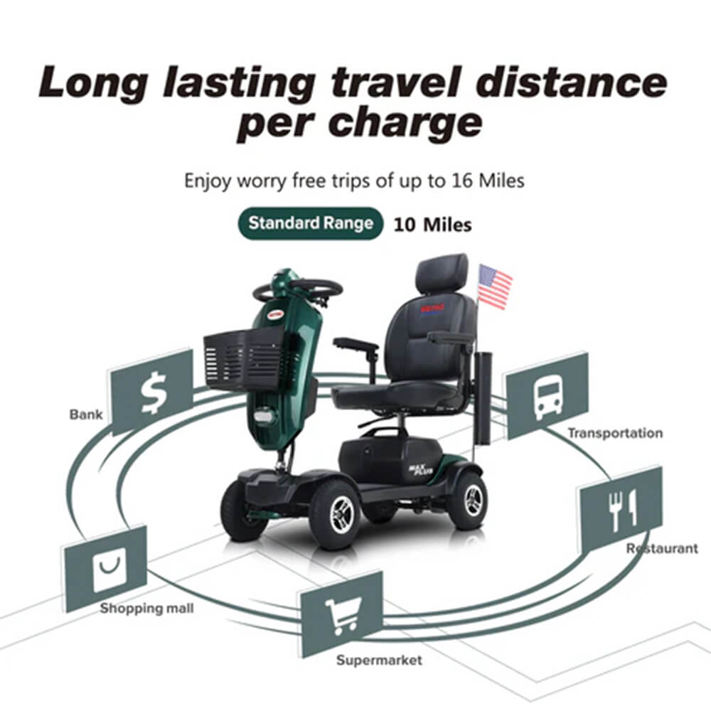 Metro Mobility Max Plus 24V/20AH Heavy Duty Electric Drive Mobility Scooter, 300LBS (93164752)