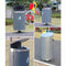 Premium Heavy Duty Outdoor Semi-Open Commercial Cylindrical Stainless Steel Garbage Trash Can With Ash Tray (SAK45215)