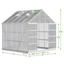 Invernadero de aluminio de primera calidad para exteriores con paneles de policarbonato y puertas corredizas, 10 x 10 x 10 pies (94638275)