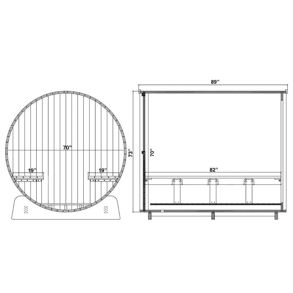 Aleko 8-Person Red Cedar Barrel Sauna With Panoramic Window & 8KW UL Certified KIP Harvia Heater [SB8CEDAR-AP] (SAK57194)