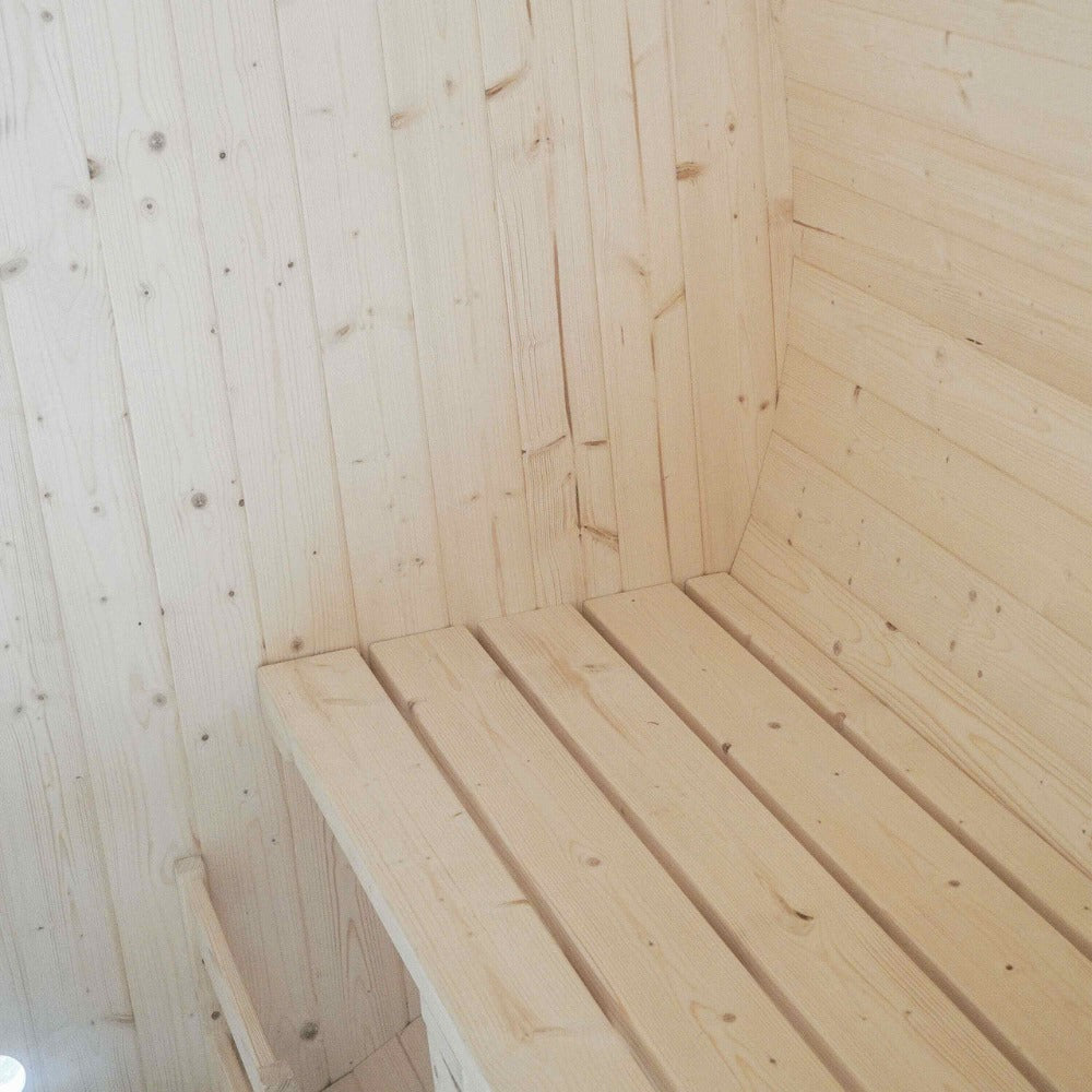 Aleko 8-Person Indoor Outdoor White Finland Pine Wet Dry Barrel Sauna With 8KW UL Certified KIP Harvia Heater [SB8PINECP-AP] (SAK64523)