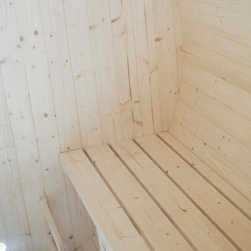 ALEKO 8-Person Indoor Outdoor White Finland Pine Wet Dry Barrel Sauna With 8KW UL Certified KIP Harvia Heater (SAK64523)