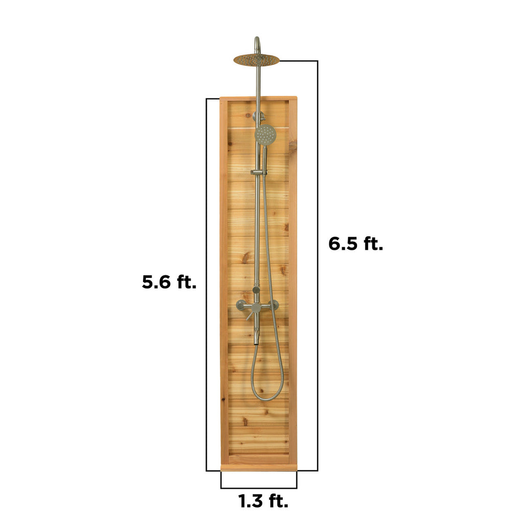 Aleko Premium Tower Rinse Outdoor Western Red Cedar Shower, 78" [SHCEDFL-AP] (SAK72468)