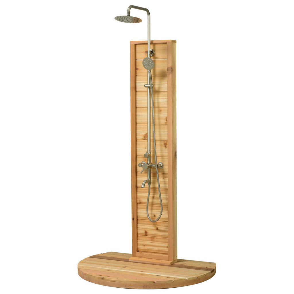 Aleko Premium Tower Rinse Outdoor Western Red Cedar Shower, 78" [SHCEDFL-AP] (SAK72468)