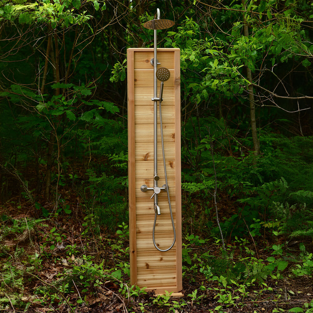 Aleko Premium Tower Rinse Outdoor Western Red Cedar Shower, 78" [SHCEDFL-AP] (SAK72468)