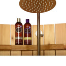 ALEKO Ellipse Premium Outdoor Curved Western Red Cedar Rinse Shower, 67.2" (SAK96851)