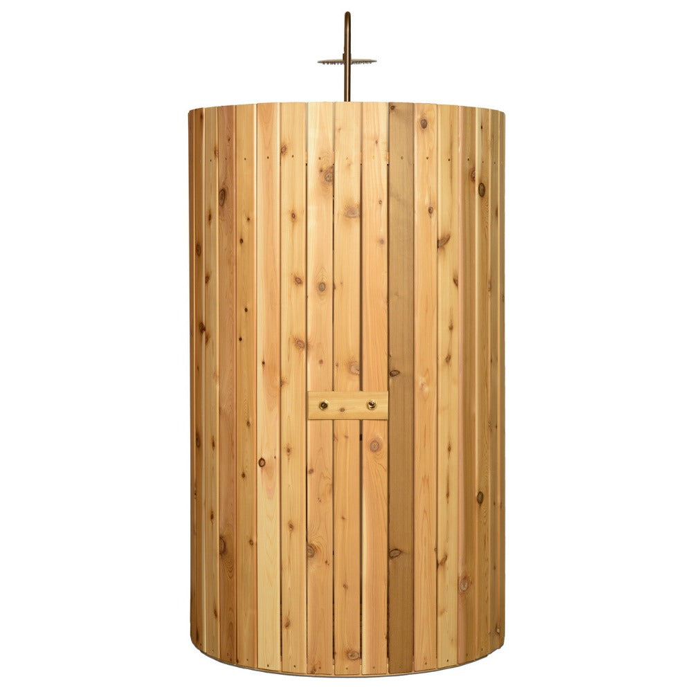 Aleko Ellipse Premium Outdoor Curved Western Red Cedar Rinse Shower, 67.2" [SHCEDRUSTIC-AP] (SAK96851)