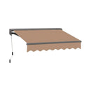 Advaning Classic Series Fully-Assembled Retractable Sun Shade Canopy Awning (SAK92851) - Saksby Wholesale - Canvas Umber Front Right View 