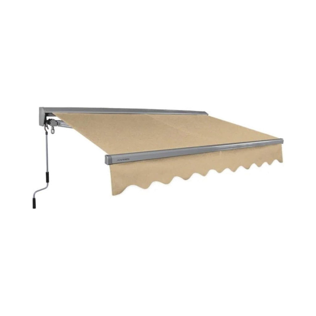 Advaning Classic Series Fully-Assembled Retractable Sun Shade Canopy Awning (SAK92851) - Saksby Wholesale - Light Taupe Front Right View 