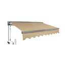 Advaning Classic Series Fully-Assembled Retractable Sun Shade Canopy Awning (SAK92851) - Saksby Wholesale - Light Taupe Front Right View 